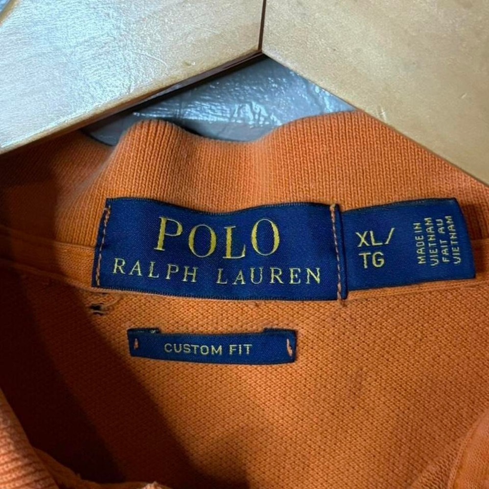 Polo Ralph Lauren striped polo shirt Size XL orange blue preppy classic - Picture 4 of 4